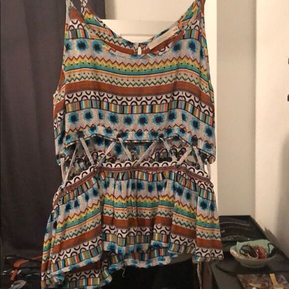 NEW Print Millau Cut Out Colorful LF Tank XS NEW - Picture 1 of 3